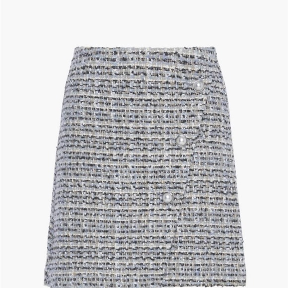 Just Fab Women’s Crossover Preppy  Academia Blue Tweed Mini Skirt size XXL NWT - Picture 2 of 11